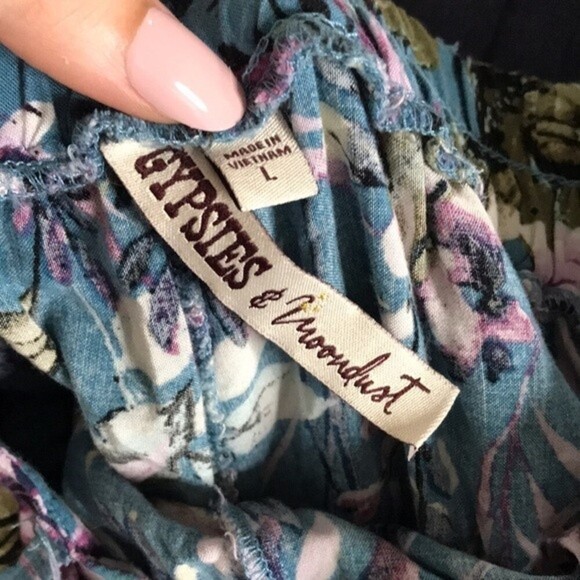 Gypsies and moon dust floral lightweight elastic waist lounge pants size large - Picture 11 of 11